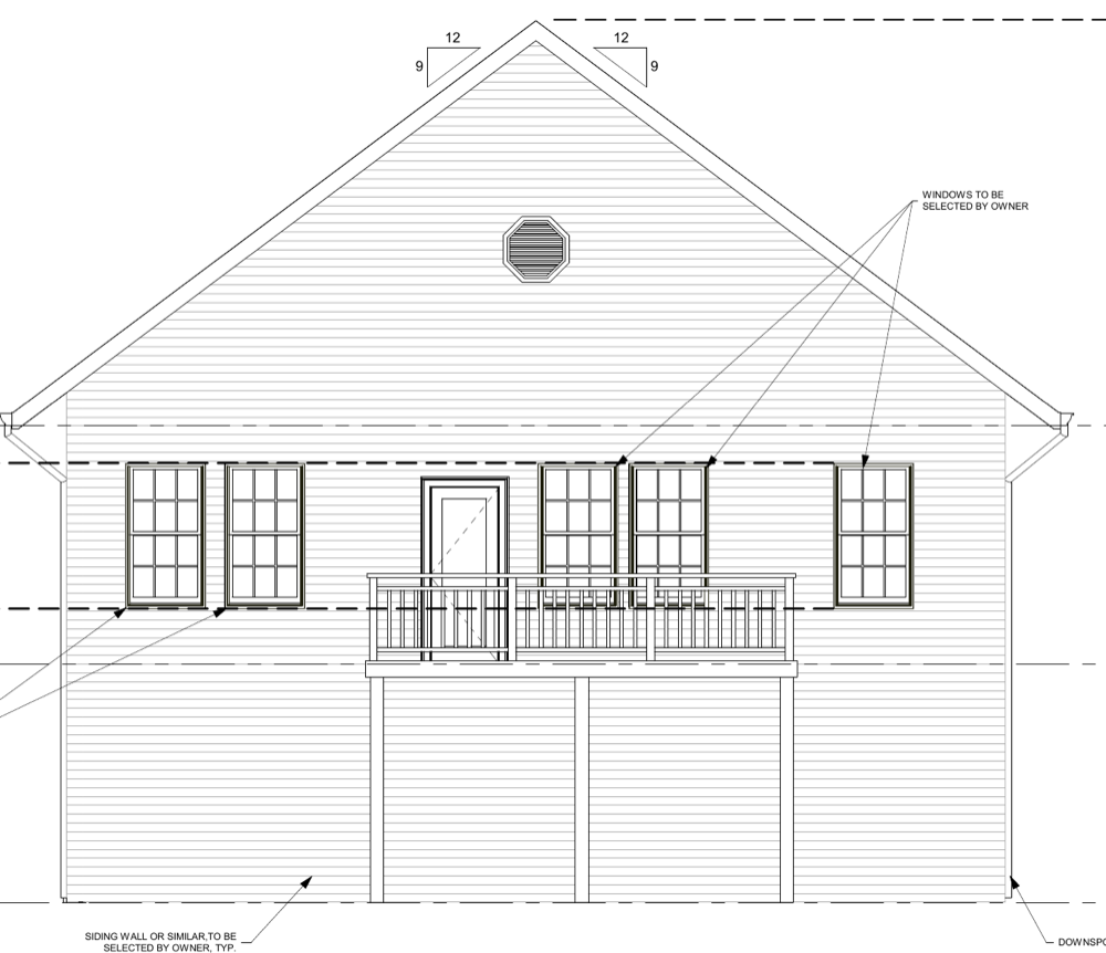 The Overlook — a 1,064 sq ft pre-approved Woodstock ADU with a second-floor deck and gable roof